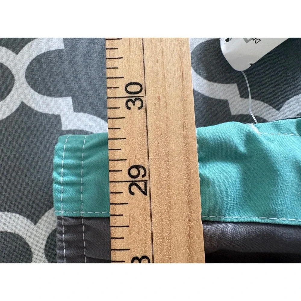NWT‎ Mens 6XL Swim Trunks Gray Teal Stripe Cargo Board Shorts Coastal